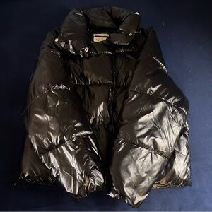 Shiny Black Puffer Jacket